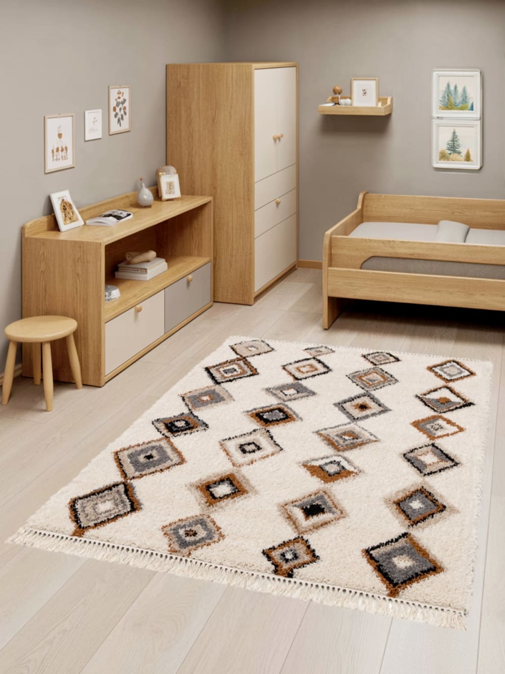 Tapis doux et design style ethnique multicolore 120 x 170 cm — vue 4