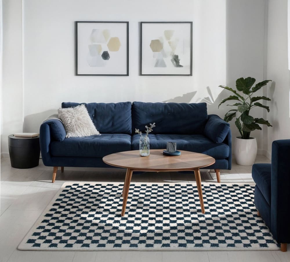 Tapis à poil haut doux et confortable bleu 120 x 170 cm — vue 3