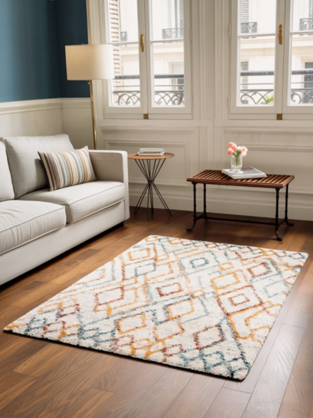 Tapis shaggy épais et doux facile à entretenir 120 x 170 cm — vue 3