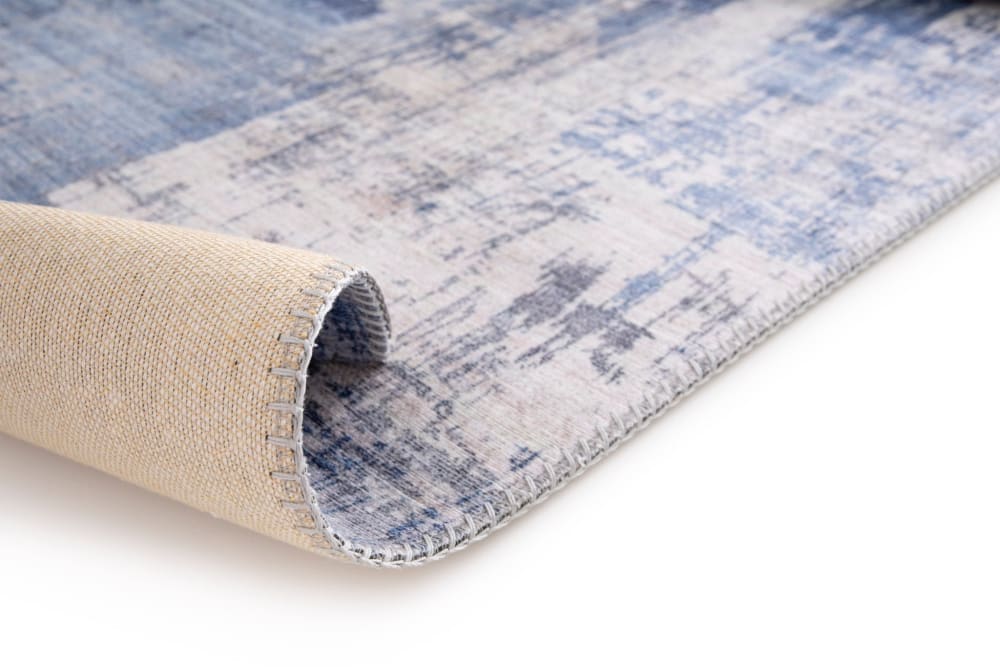Tapis design finition couture anglaise bleu 200 x 290 cm — vue 4
