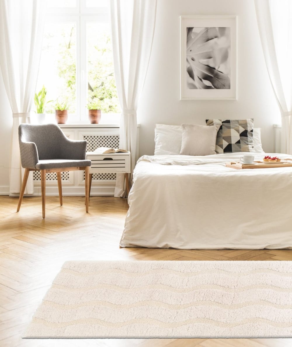 Tapis shaggy ultra doux et facile à entretenir beige 160 x 230 cm — vue 3