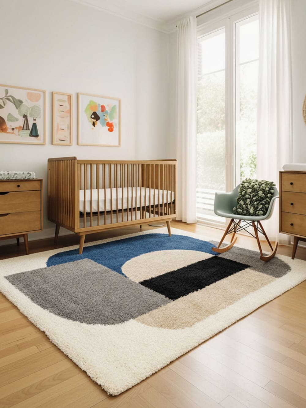 Tapis design épais et confortable bleu 120 x 170 cm — vue 4