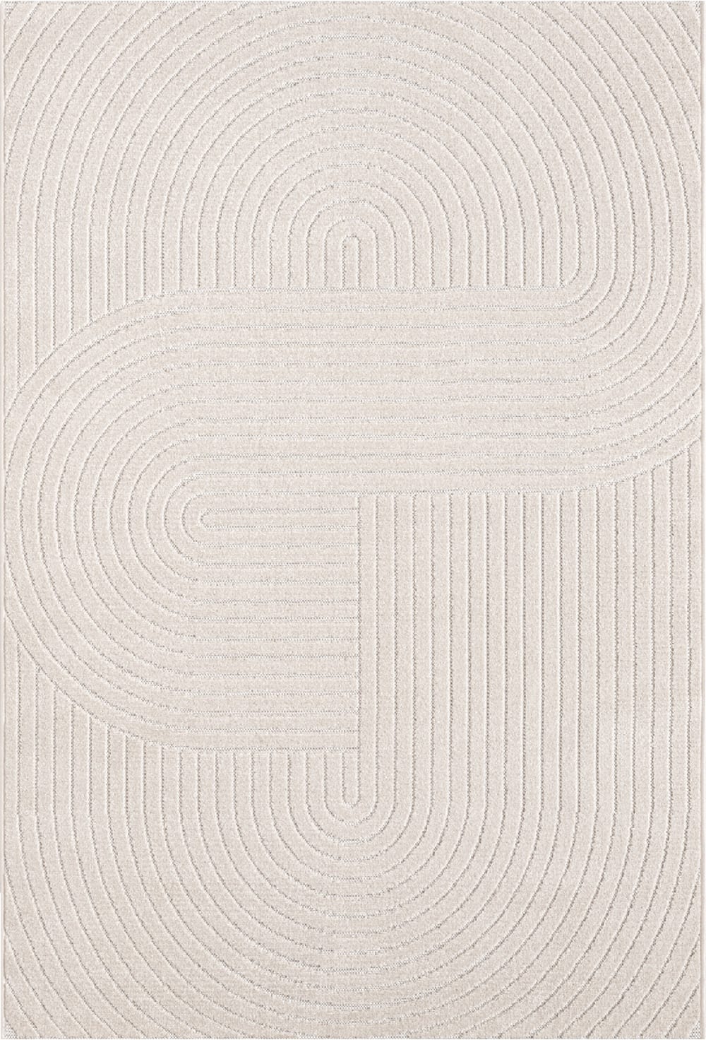 Tapis boho moderne terrasse intérieur, crème, 120 x 160 cm