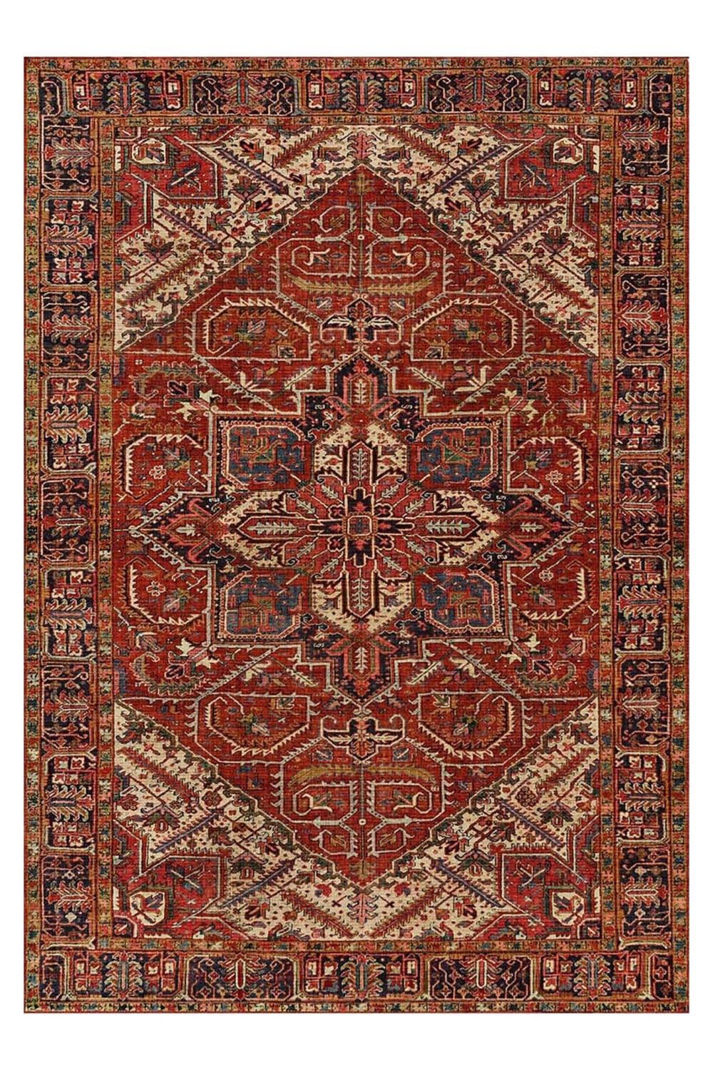 Tapis design finition couture anglaise rouge 200 x 290