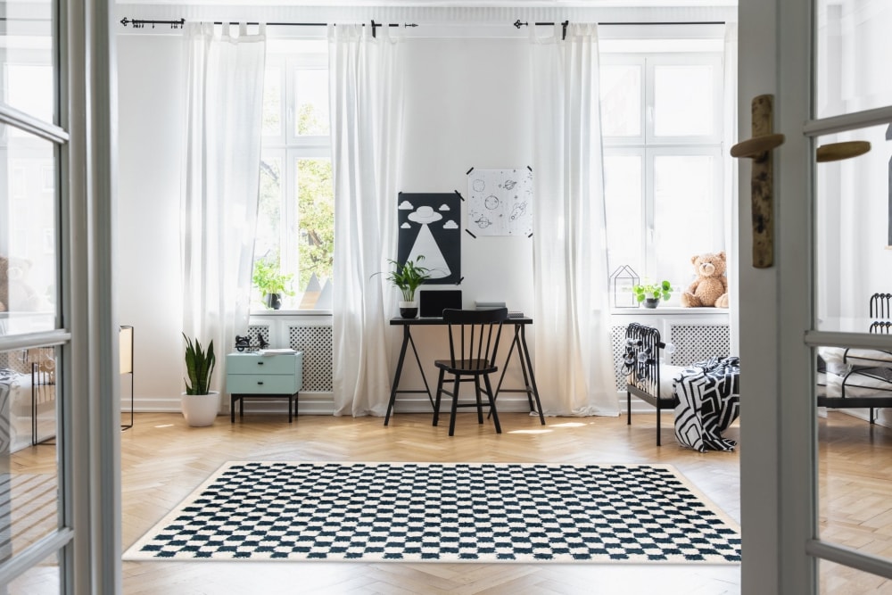 Tapis à poil haut doux et confortable bleu 160 x 213 cm — vue 4
