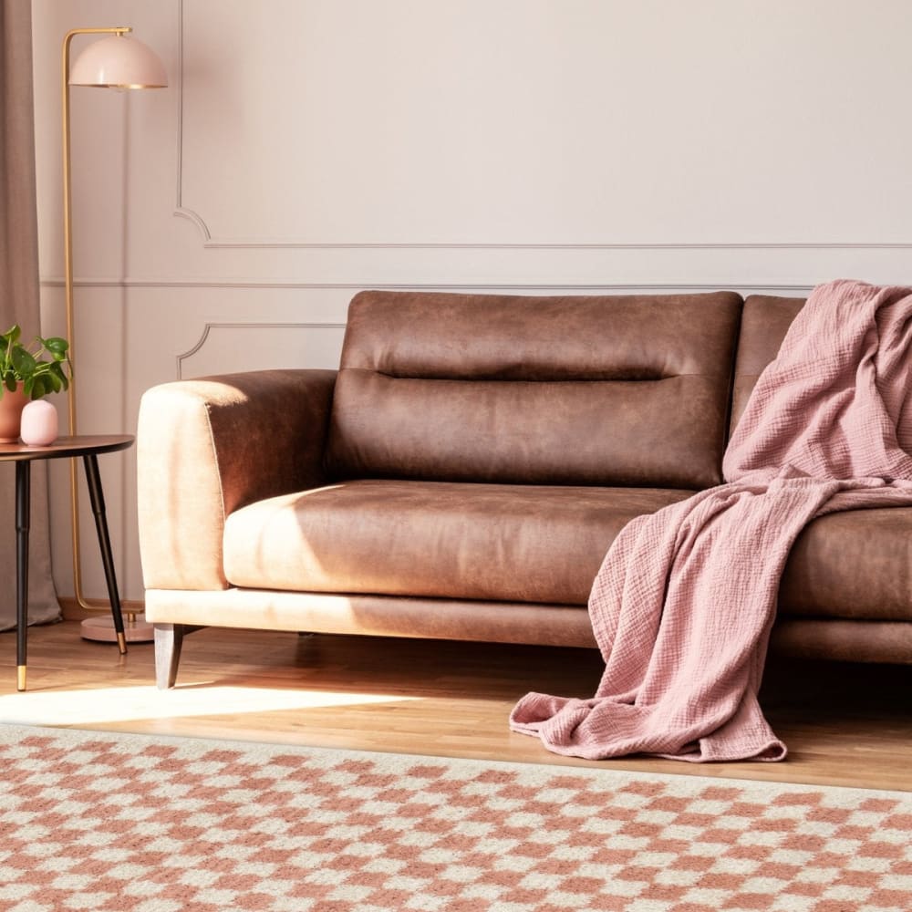 Tapis doux et confortable facile à entretenir rose 120 x 170 cm - Maisons du Monde