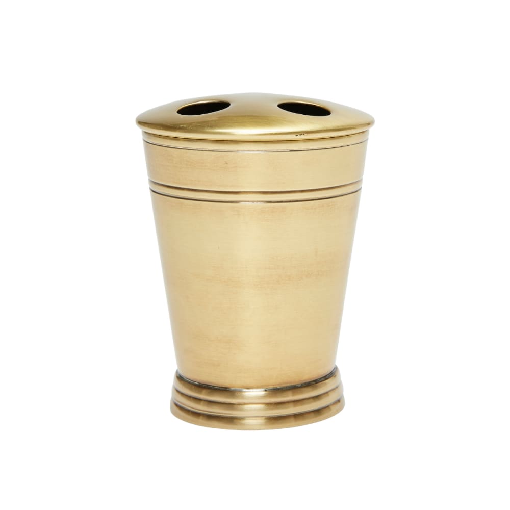 Porte brosse à dents en laiton finition doré - h13 cm