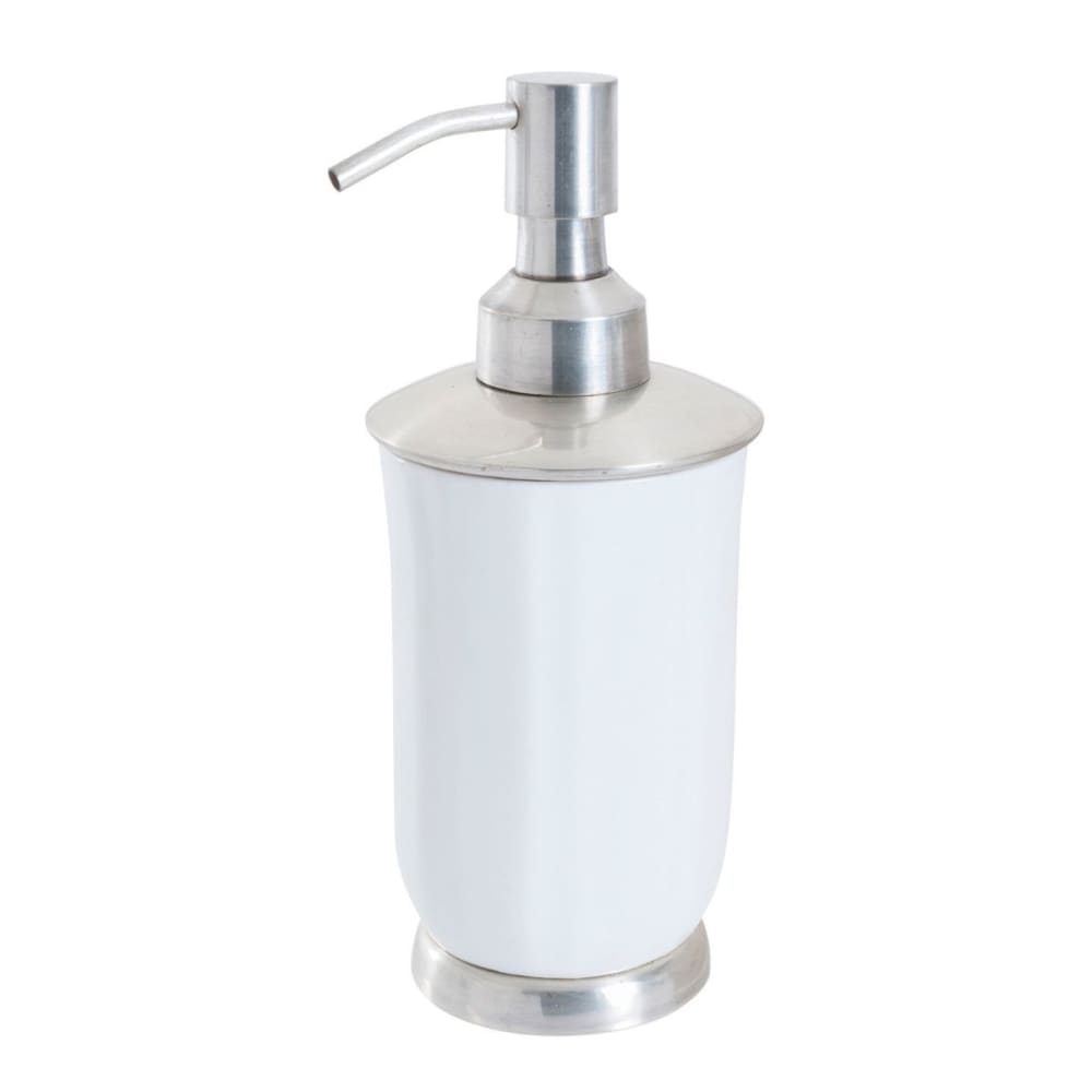 Ensemble d'accessoires de lavabo en porcelaine et métal blanc - H20 cm