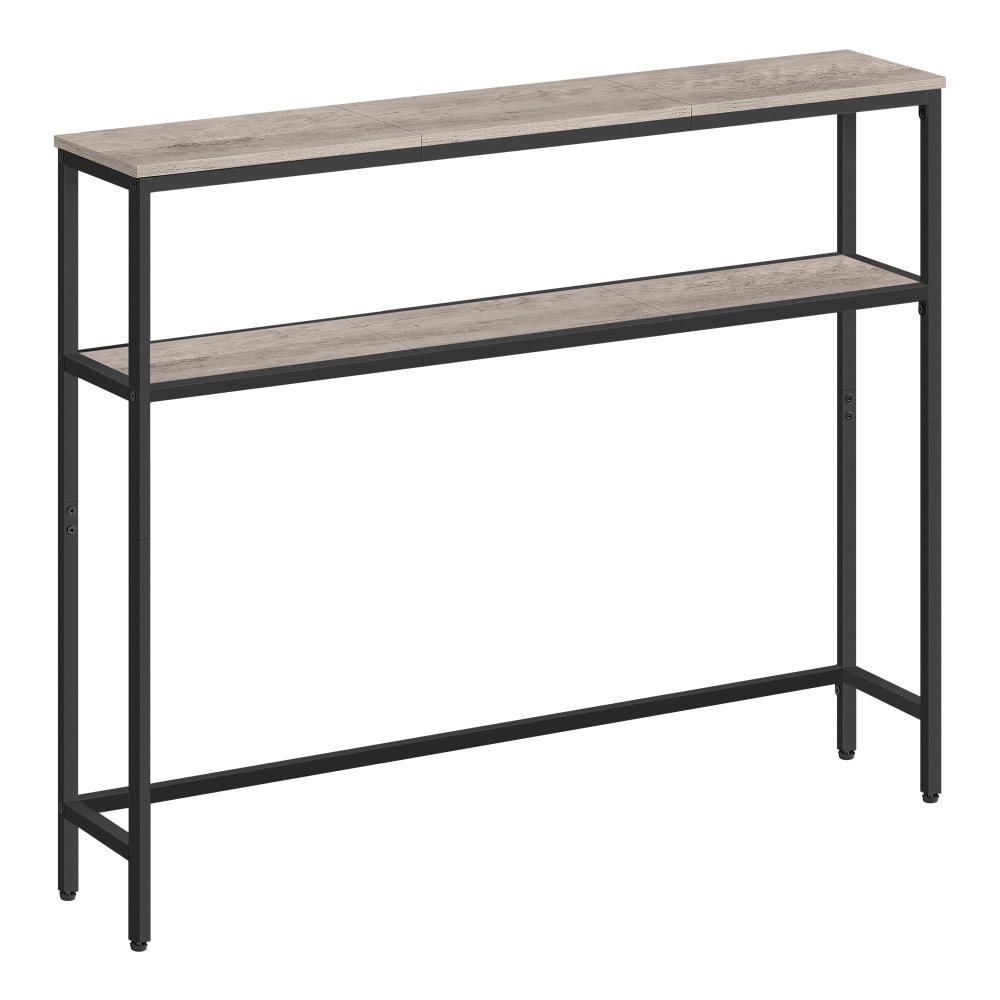 Console pour couloir à 2 niveaux 20 x 100 x 80 cm grège chiné noir