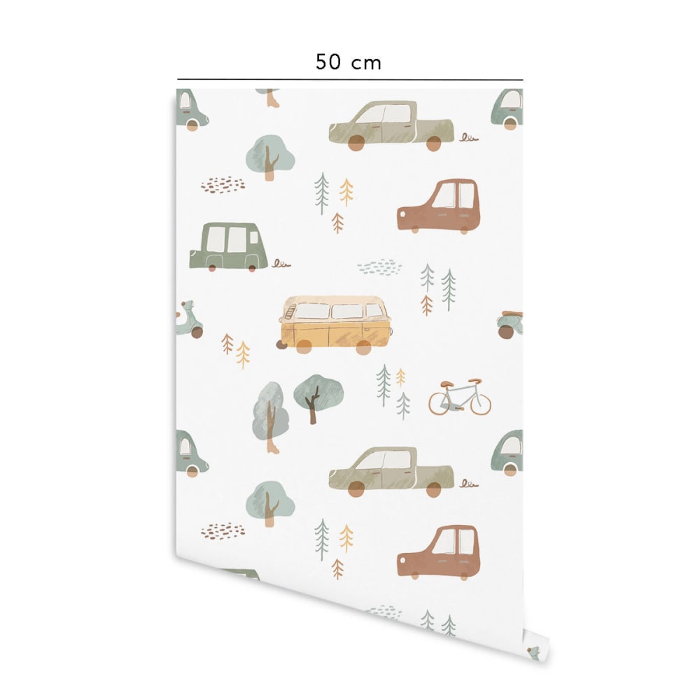 Papier peint vinyle adhésif voyage multicolore 50x300 cm - Maisons du Monde