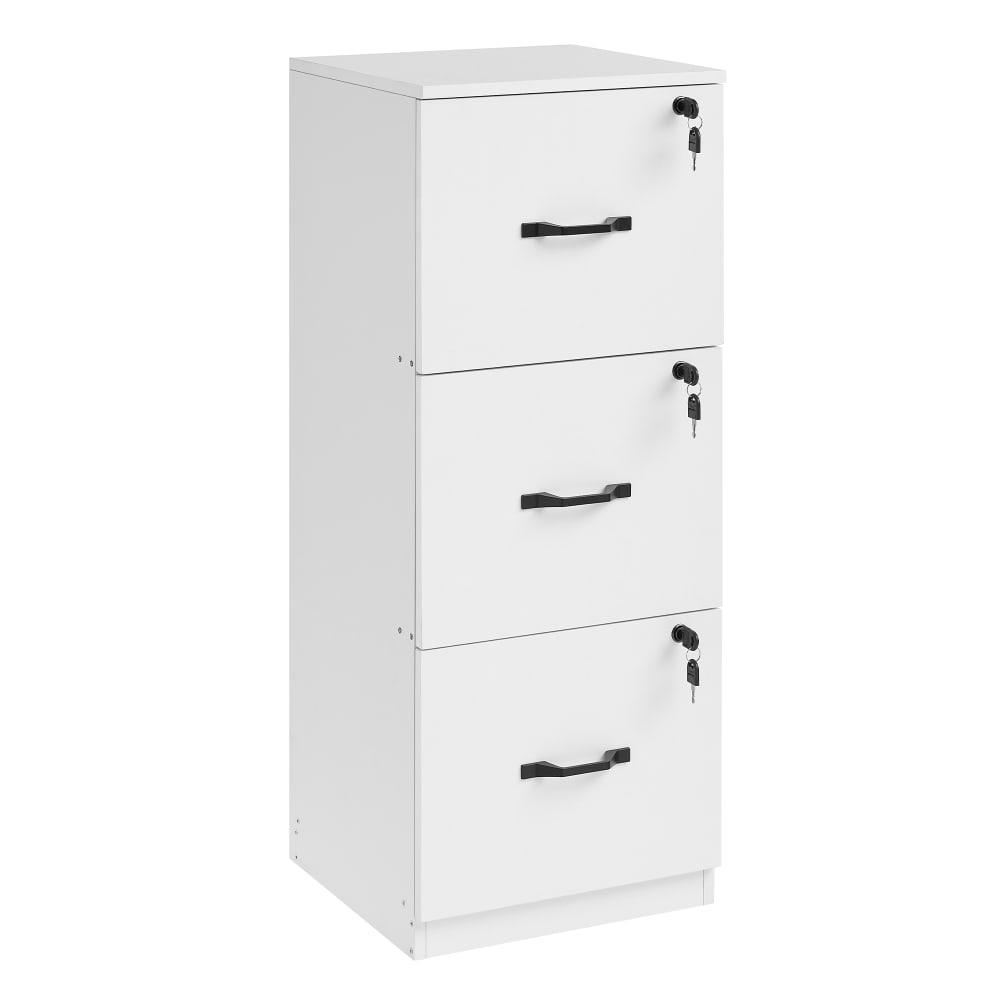 Caisson de bureau à 3 tiroirs rail de suspension réglable blanc nuage