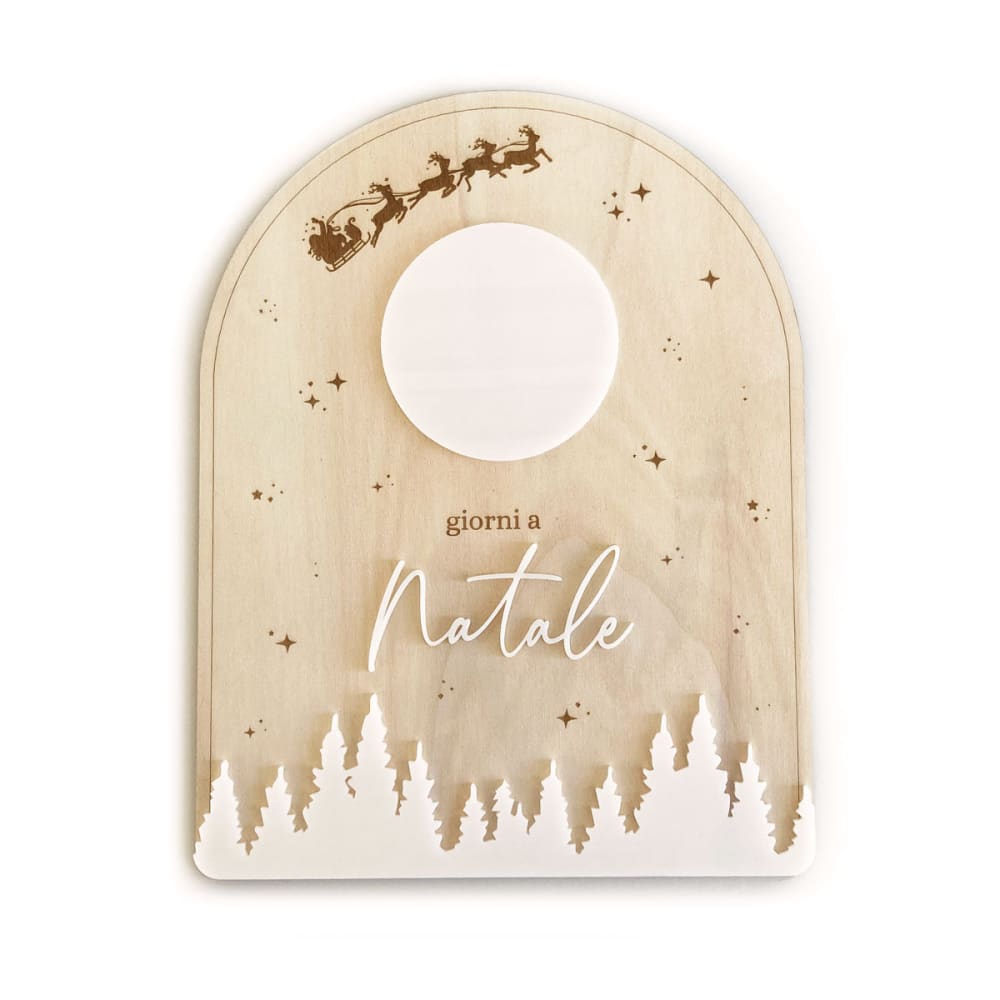 Arco de cuenta atrás para navidad escribible madera acrílico 23x29,5cm