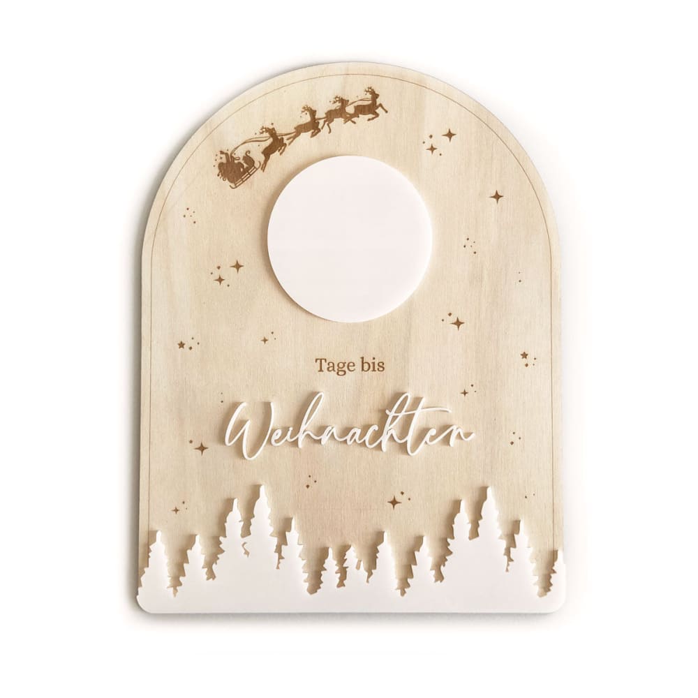 Arco de cuenta atrás para navidad escribible madera acrílico 23x29,5cm