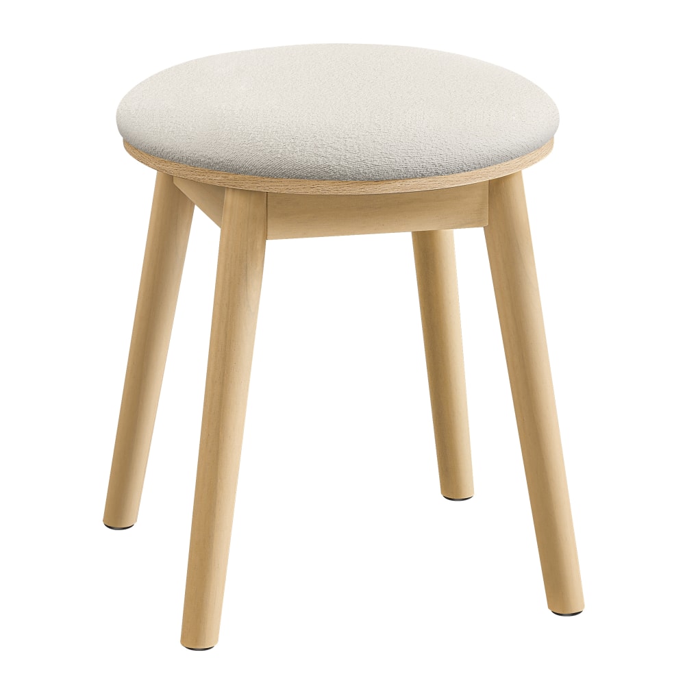 Tabouret de coiffeuse pieds antidérapants blanc