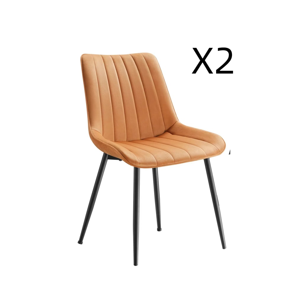 Lot de 2 chaises de salle à manger marron