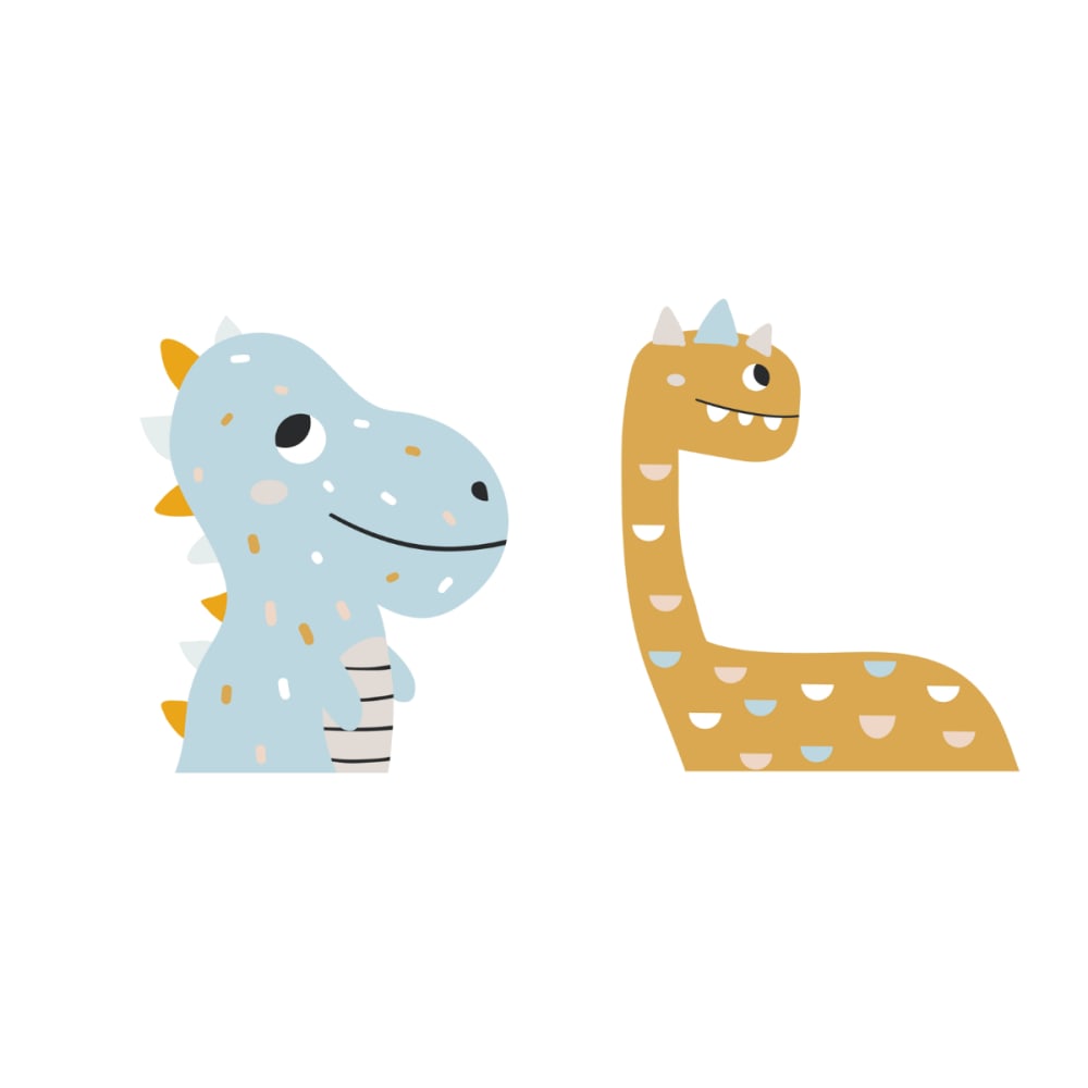 Decochic XL Vinyl-Sticker Dinosaurier Hellblau und Orange MEHRFARBIG PVA - POLYVINYLACETAT Kinder