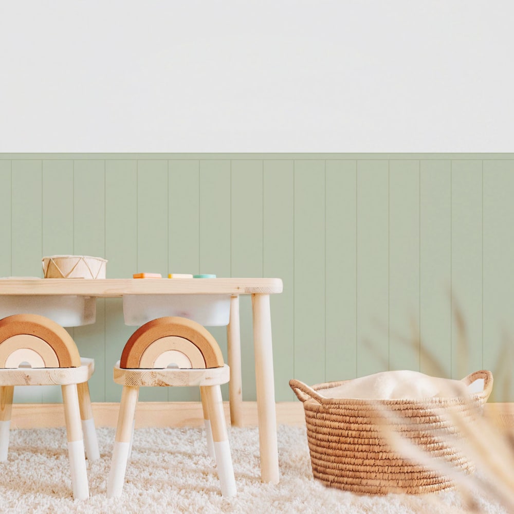 Sticker en vinyle boiserie vert 50x100cm (set de 2) - Maisons du Monde