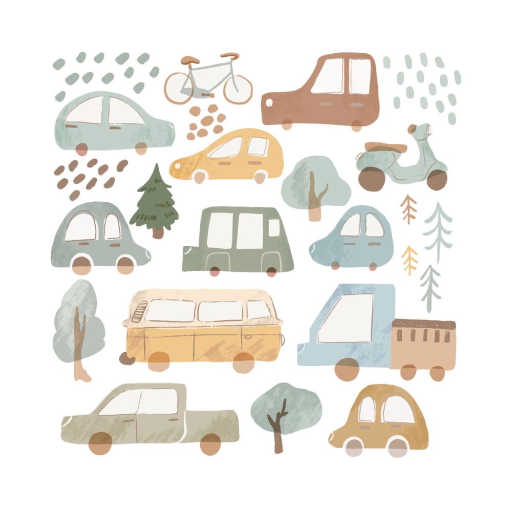Decochic Selbstklebende Vinylaufkleber Roadtrip Mehrfarbig MEHRFARBIG PVA - POLYVINYLACETAT Kinder