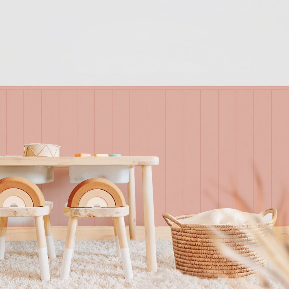 Sticker en vinyle boiserie rose 50x100cm (set de 2) - Maisons du Monde