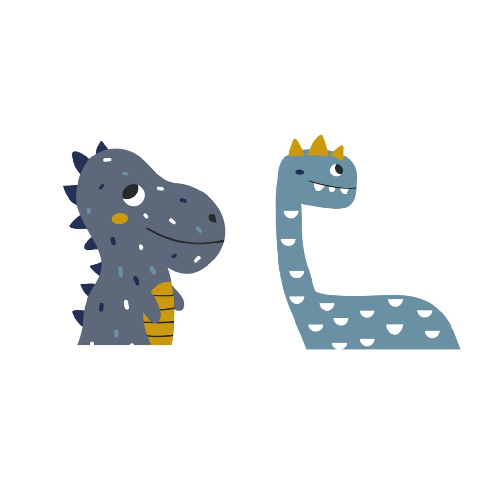Decochic XL Vinyl-Sticker Dinosaurier Blau und Senfgelb BLAU PVA - POLYVINYLACETAT Kinder