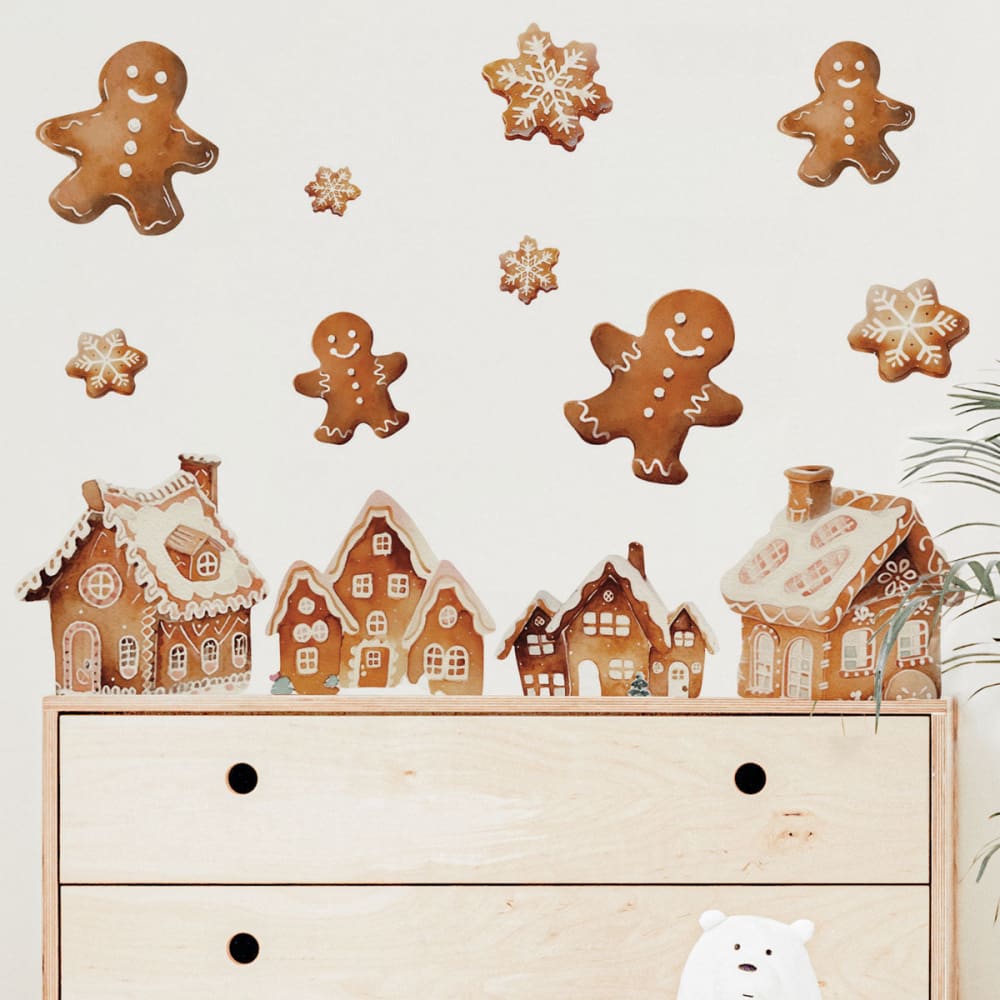 Stickers muraux vinyle maisons et bonshommes en pain d'épices marron - Maisons du Monde