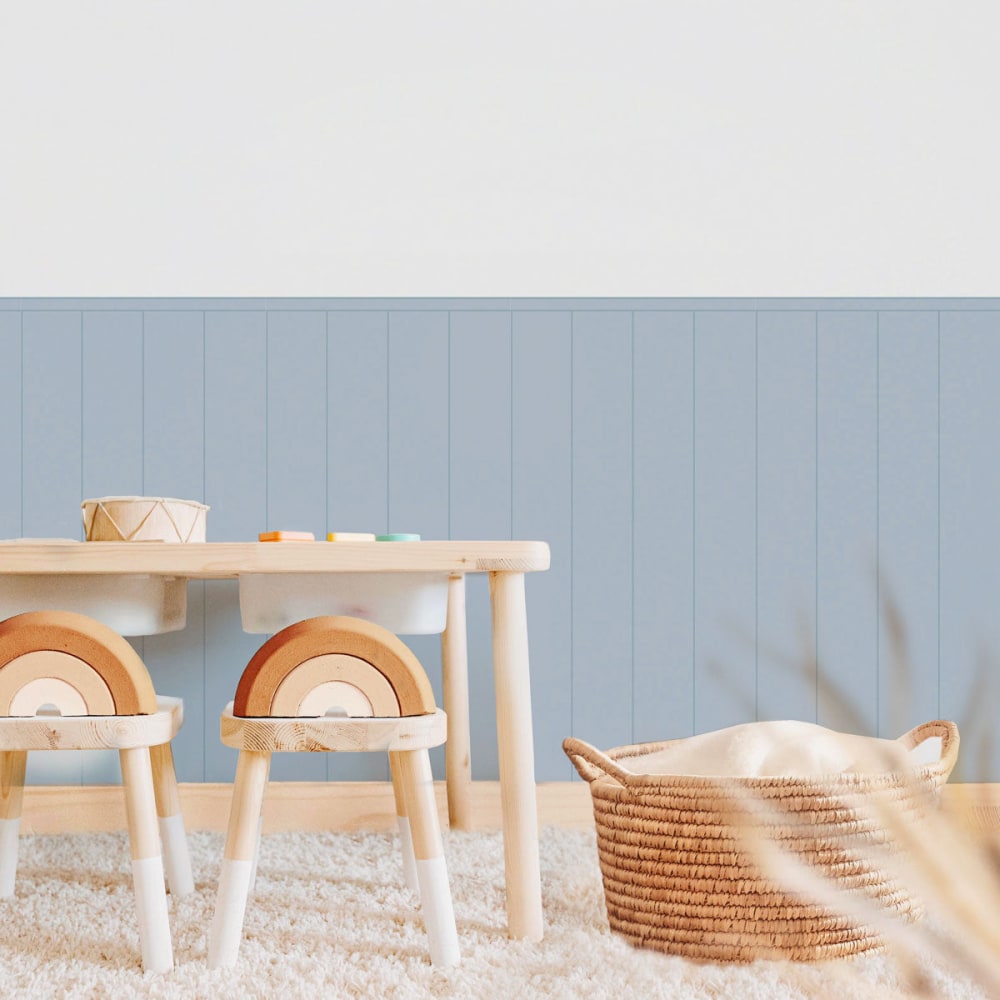 Sticker en vinyle boiserie bleu 50x100cm (set de 2) - Maisons du Monde
