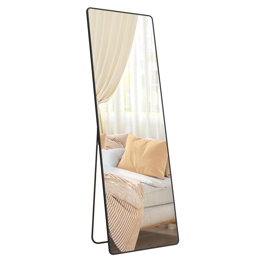 Miroir intégral 160 x 50 cm sur pied cadre en alliage d'aluminium noir