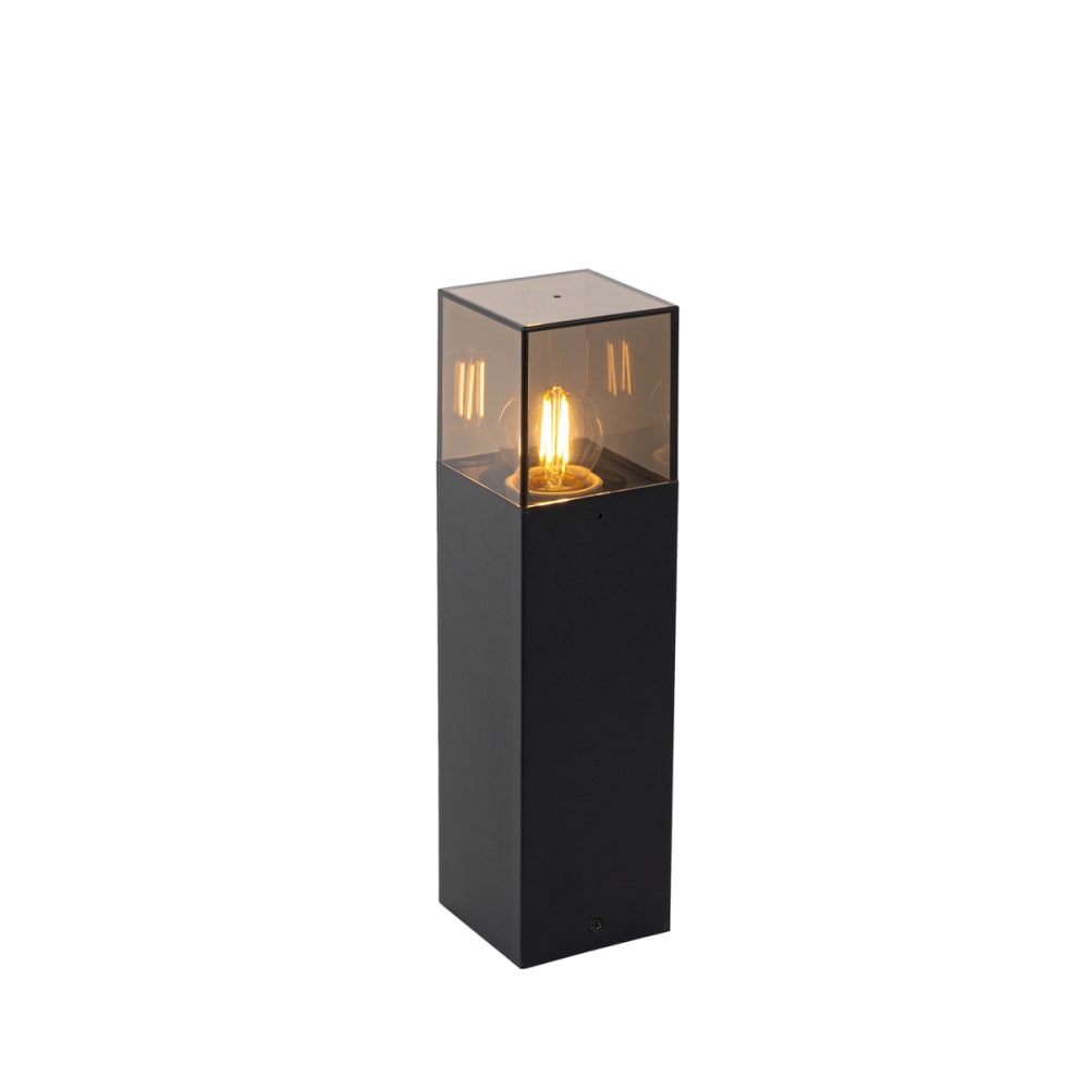 Lampadaire extérieure noire abat-jour fumé 30 cm