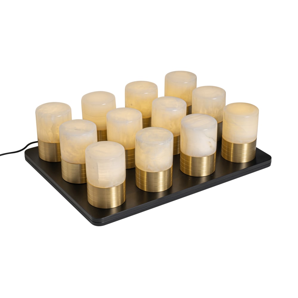 Lot 12 lampes de table dorées RGBW rechargeables station incluse