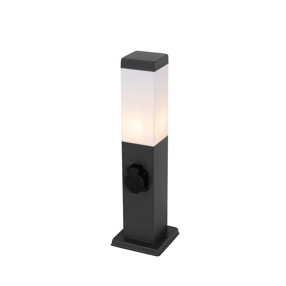 Lampadaire extérieure gris foncé 45 cm avec douille IP44