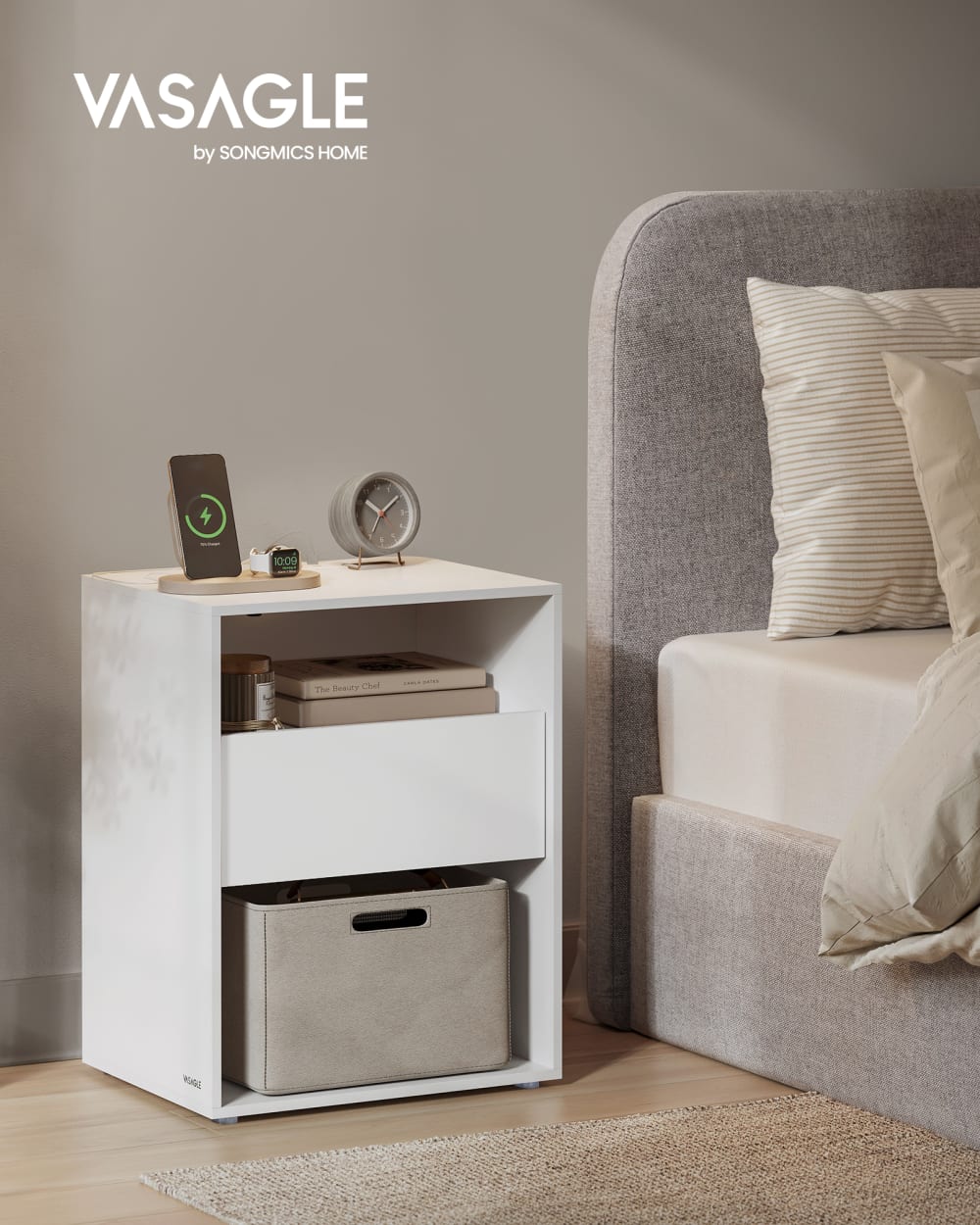Table de chevet snapsemble montage super rapide blanc - Maisons du Monde