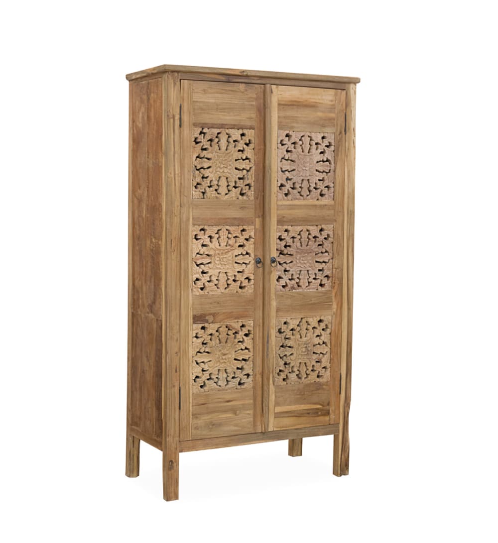 Armoire en bois beige H 180 cm
