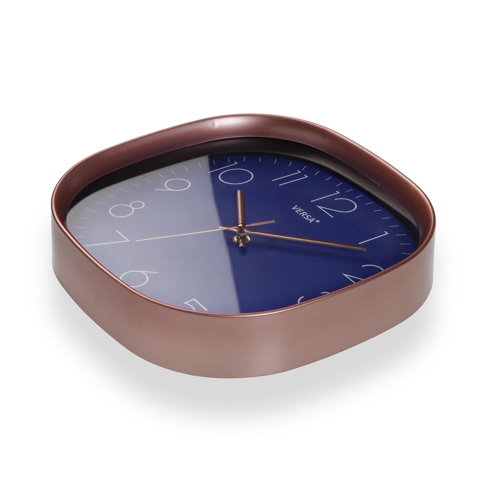 Horloge murale carrée en plastique bleu - Maisons du Monde