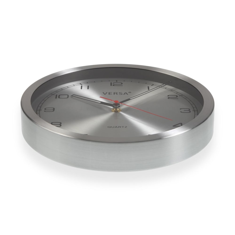 Horloge murale en aluminium argenté 25 cm - Maisons du Monde