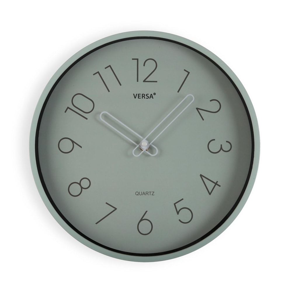 Versa Home Horloge murale en plastique vert style classique chic - Pvc - Poly Chlorure De Vinyle