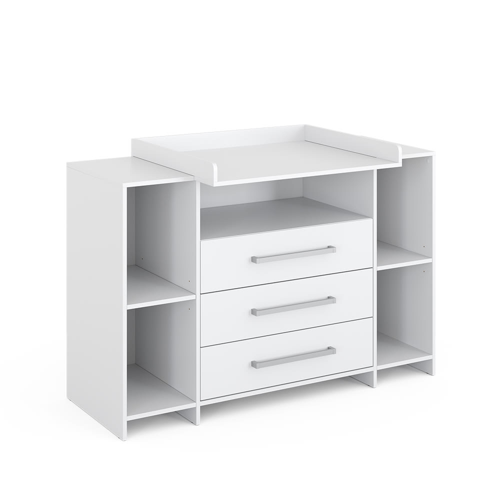 Vicco Wickelkommode XL mit Schubladen, Weiß 143 x 100cm style modern WEISS SPANPLATTE Baby