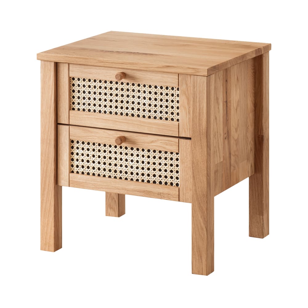 Table de chevet en chêne massif et en cannage - Maisons du Monde