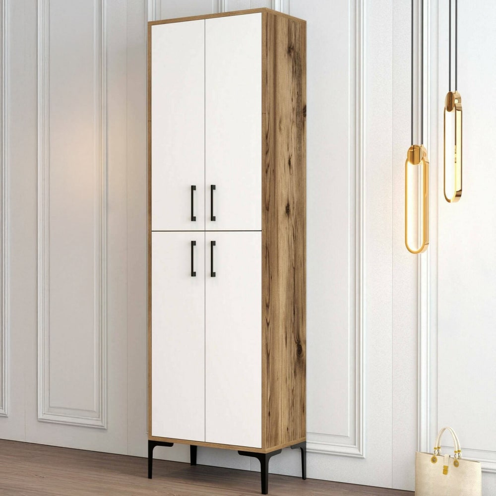 Schuhschrank Nussbaum Holz 60x35x200 cm - Maisons Du Monde