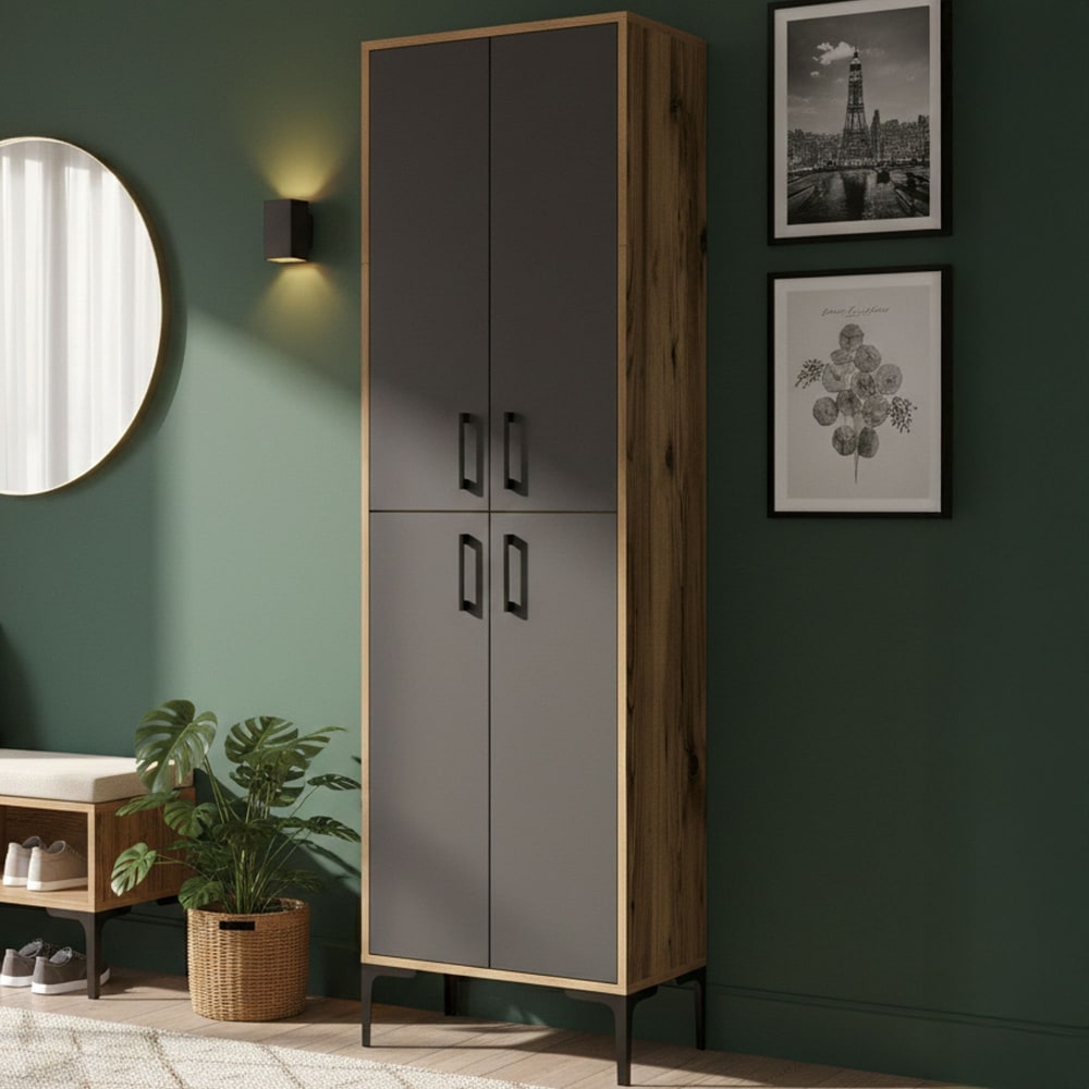 Schuhregal Nussbaum, Holz 60x35x200 cm - Maisons Du Monde