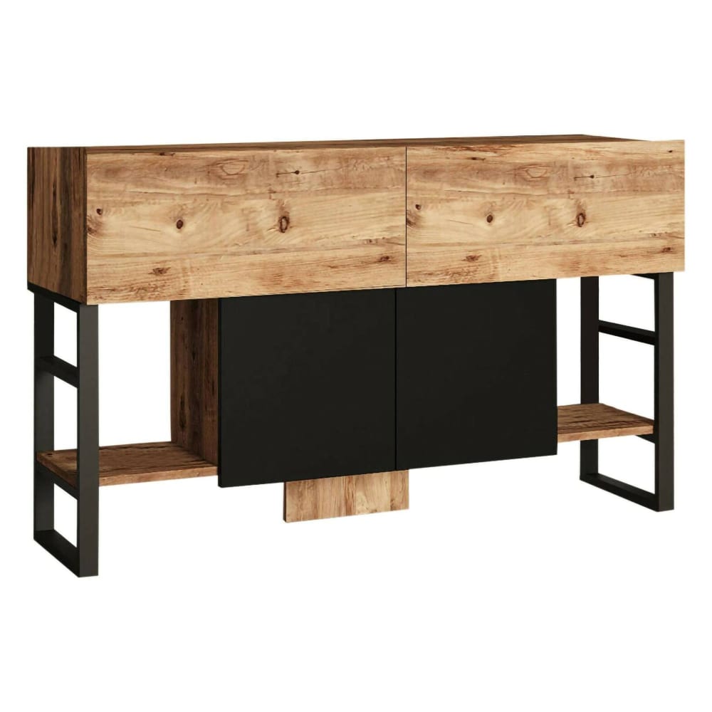 Dmora Konsolentisch Holzeffekt eiche 139x43 cm style modern Braun Holz