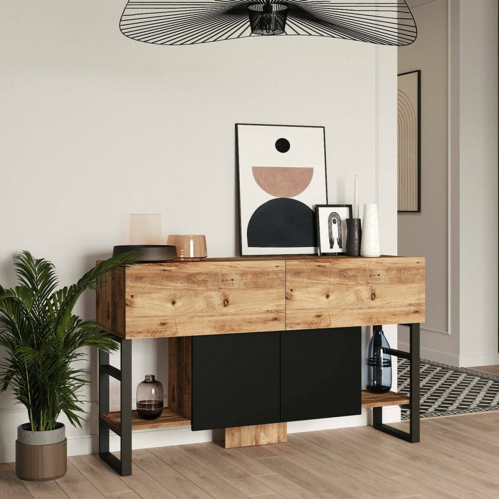 Console effet bois beige 139x43 cm - Maisons du Monde