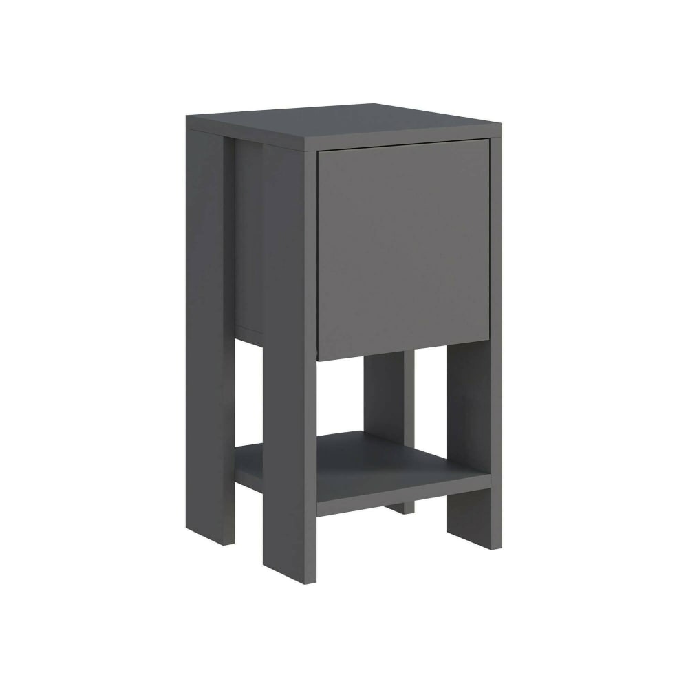 Dmora Nachttisch Holzeffekt anthrazit 30x30 cm style modern Schwarz Holz