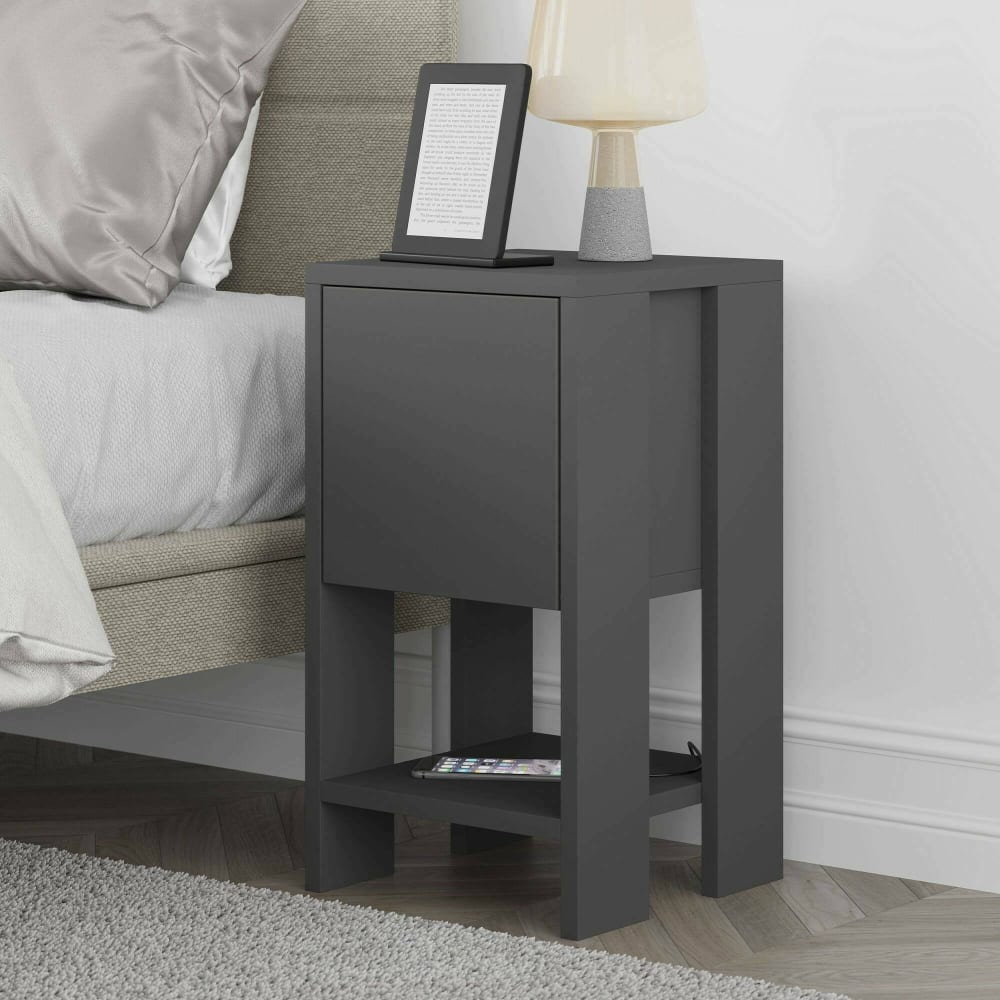 Nachttisch Holzeffekt anthrazit 30x30 cm - Maisons Du Monde