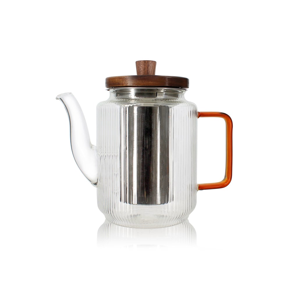 Théière en verre et anse ambre 550ml