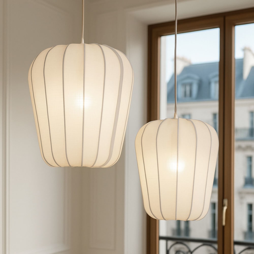Suspension en coton ivoire et métal h39cm — vue 4