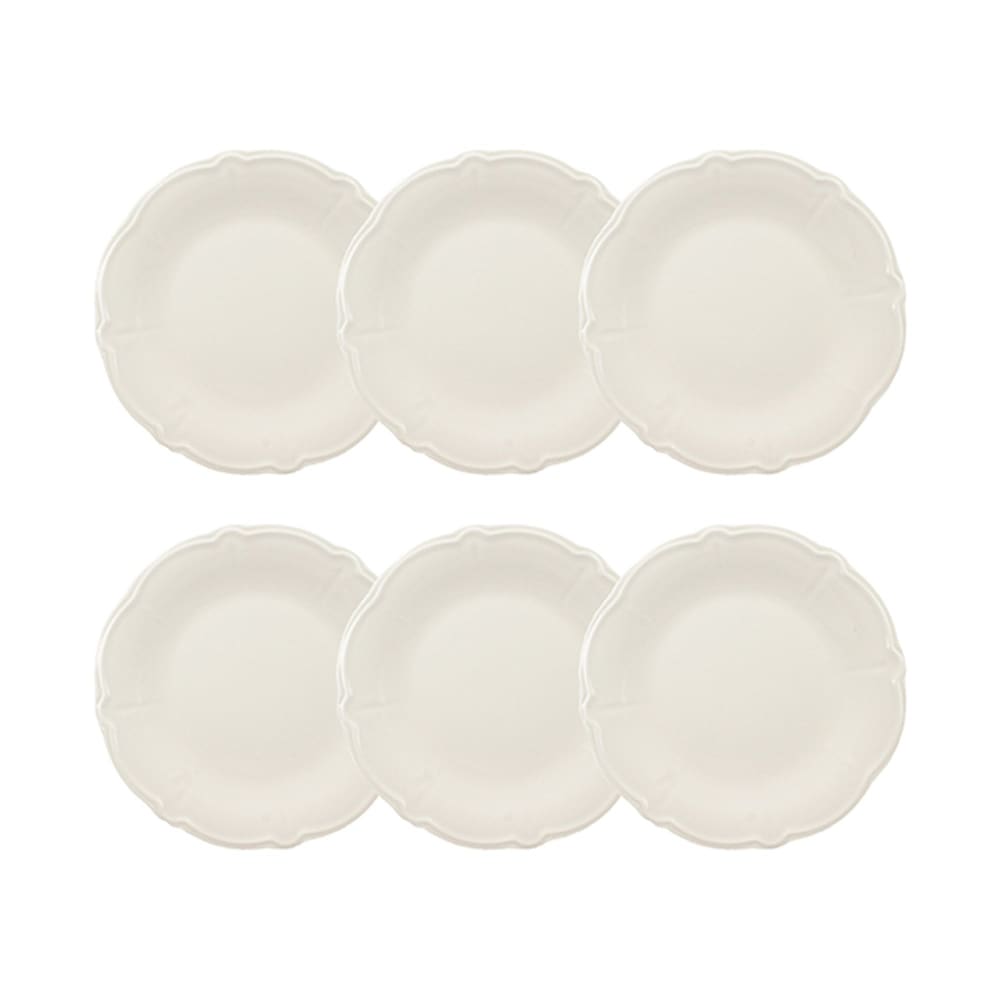 Lot de 6 assiettes plates en grès blanc 26cm