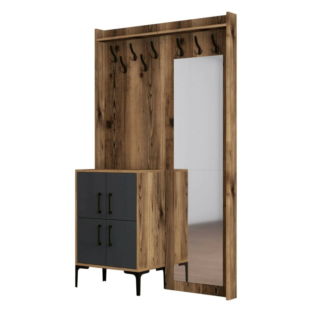 meuble d'entrée effet - anthracite