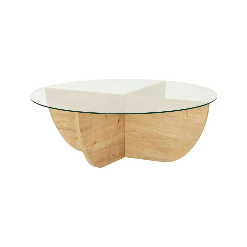 Table basse en bois plaqué chêne brun