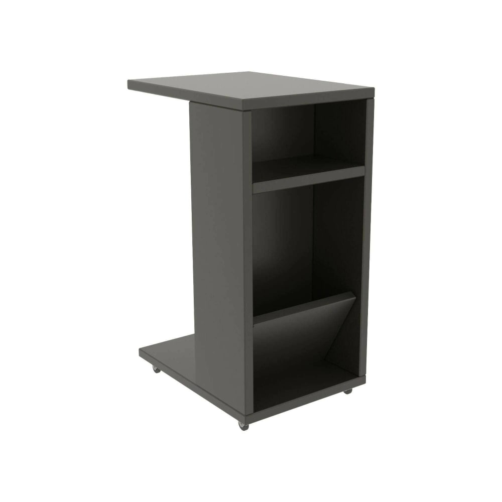 Dmora Wohnzimmertisch Holzeffekt anthrazit 30x40 cm style modern Schwarz Holz