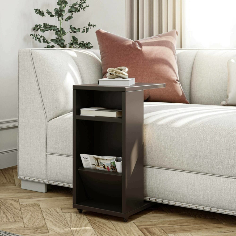 Wohnzimmertisch Holzeffekt anthrazit 30x40 cm - Maisons Du Monde